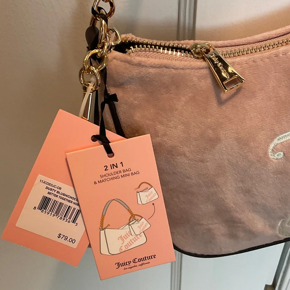 Juicy Couture Blush Shoulder Bag with Gold Chain. NWT - Picture 2 of 5